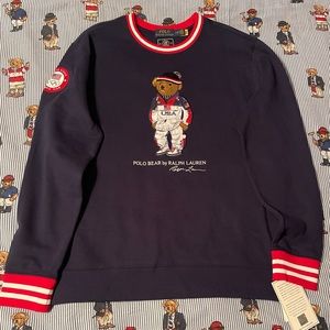 Polo Ralph Lauren XL 2022 USA Winter Olympic Bear Fleece Sweater NWT